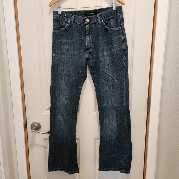 Woman's Calvin Klein Distressed Bootcut Blue Jeans, Size 31 - Picture 1 of 11